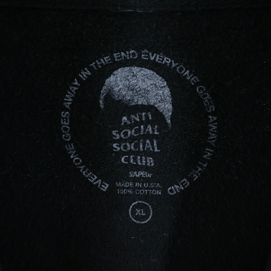 SAPEur(サプール) ×ANTI SOCIAL CLUB アンチソーシャルソーシャルクラブ ロッドマン スウェットプルオーバーパーカー ブラック