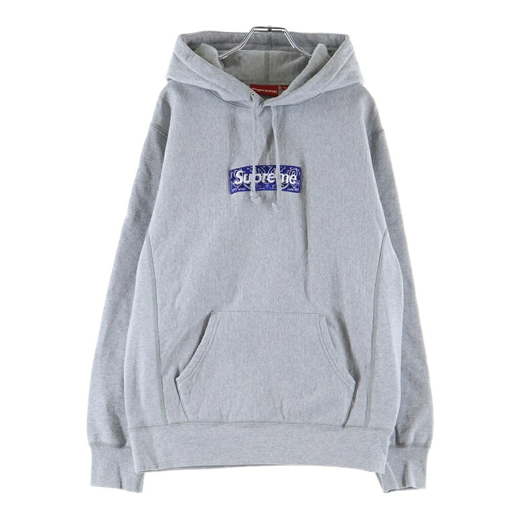 SUPREME(シュプリーム) 19AW Bandana Box Logo Hooded Sweatshirt バンダナ ボックスロゴ プルオーバースウェットパーカー フーディー グレー