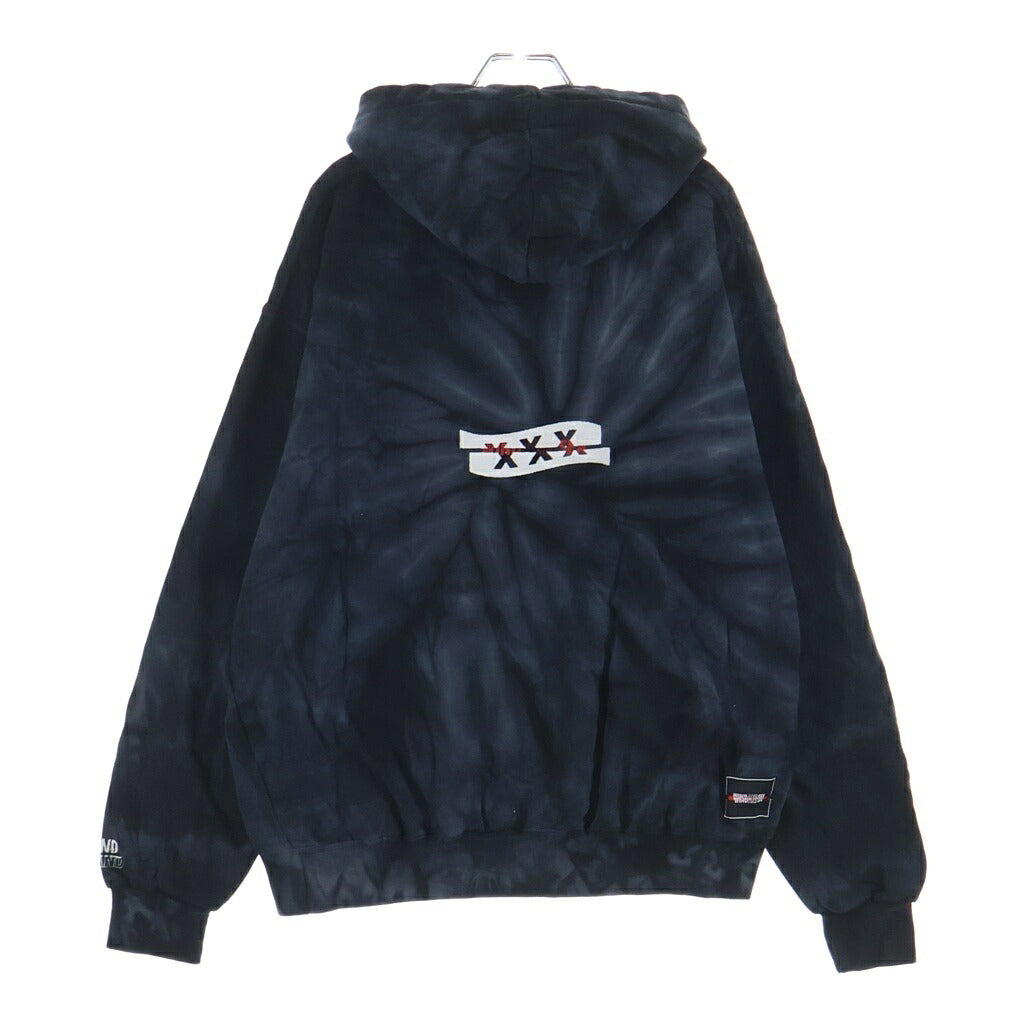 WIND AND SEA(ウィンダンシー) ×GOD SELECTION XXX Black Spider Tie-Dye ゴッドセレクショントリプルエックス タイダイ スウェットプルオーバーパーカー ブラック WDS-XXX-SP-04