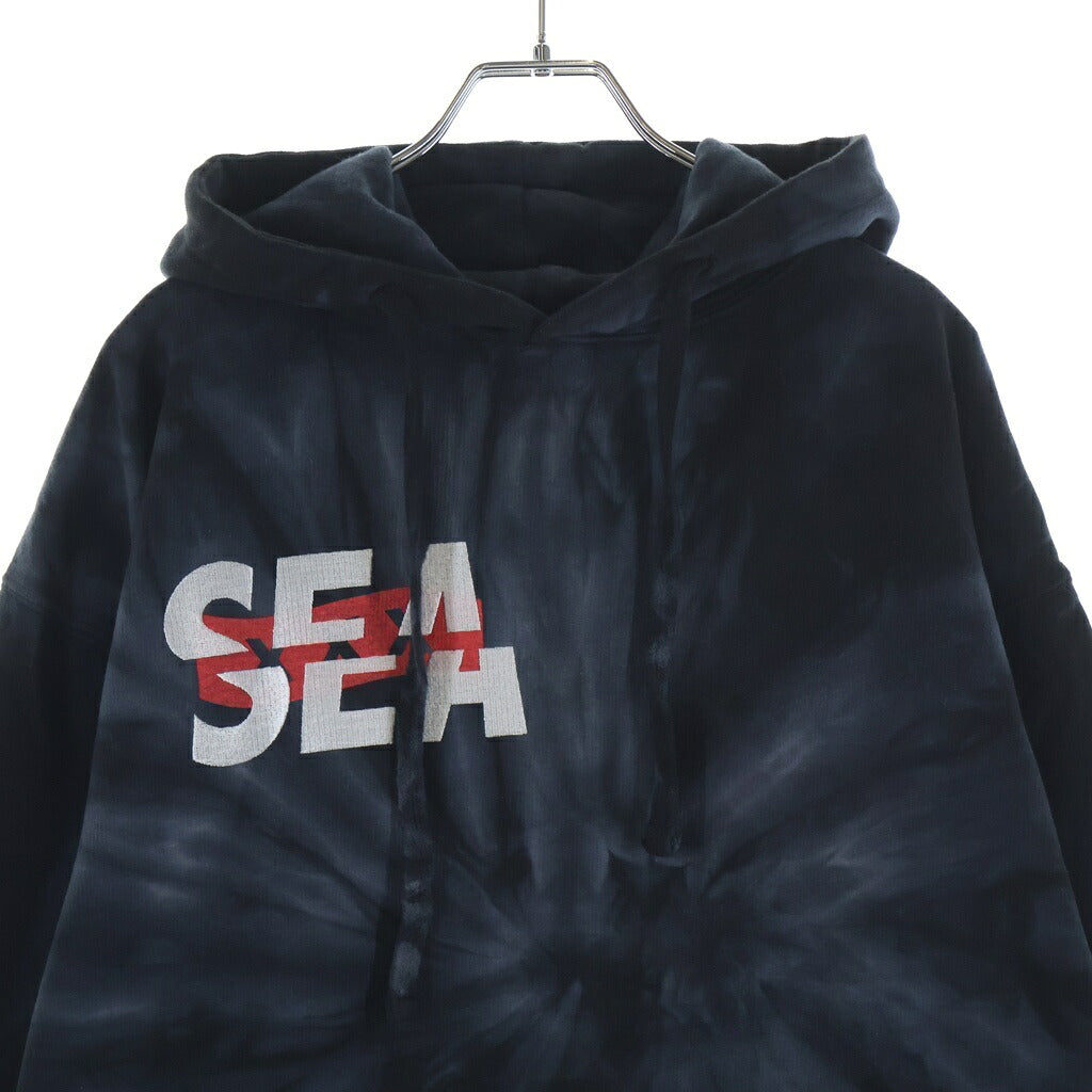 WIND AND SEA(ウィンダンシー) ×GOD SELECTION XXX Black Spider Tie-Dye ゴッドセレクショントリプルエックス タイダイ スウェットプルオーバーパーカー ブラック WDS-XXX-SP-04