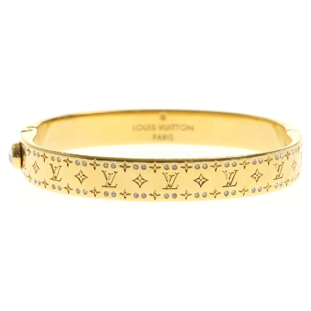 LOUIS VUITTON(ルイヴィトン) リジッド ブレスレット・ナノグラム ストラス バングル GP ゴールド M64861