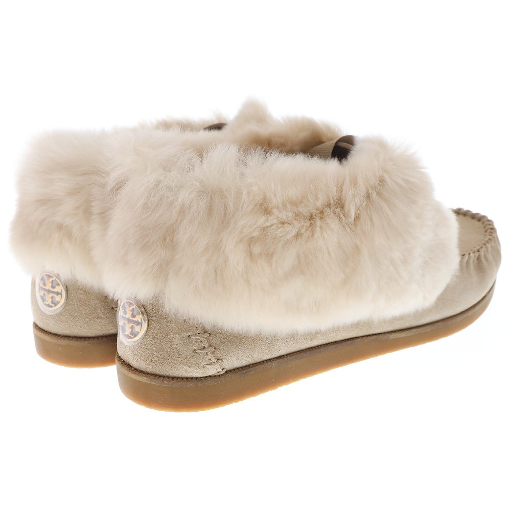 TORY BURCH(トリー バーチ) モカシン ファーブーツ ベージュ スエード ムートン 靴 #8
