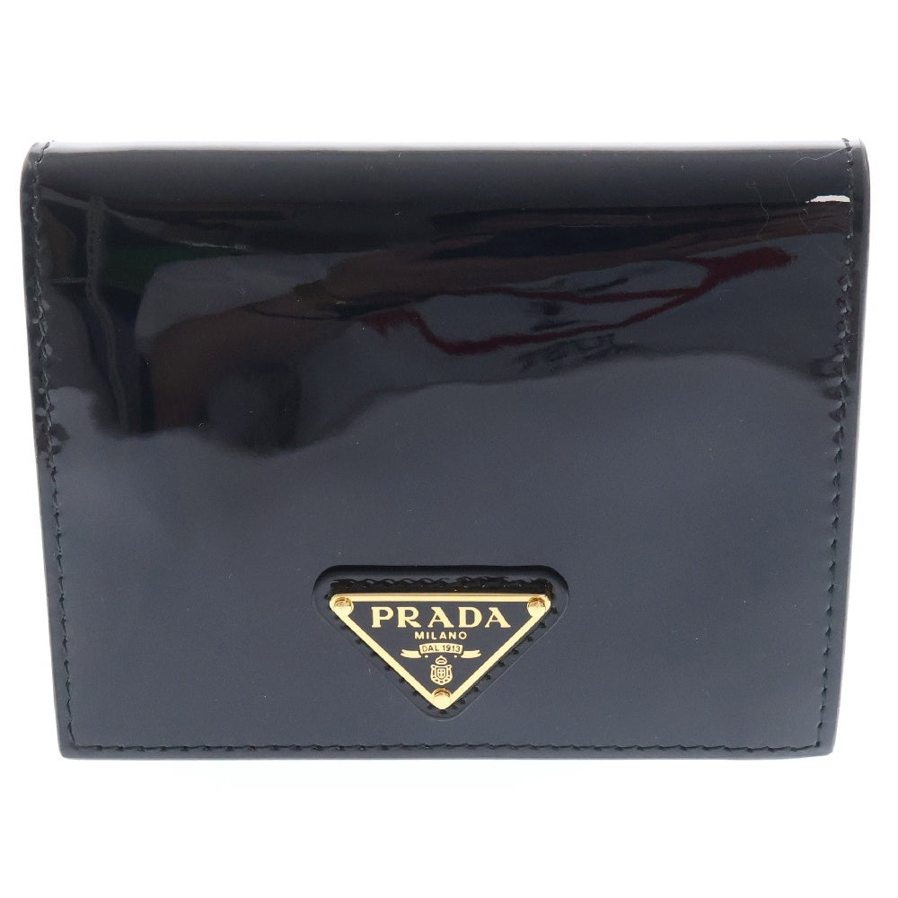 PRADA(プラダ) トライアングルロゴ パテント ウォレット 財布 ブラック
