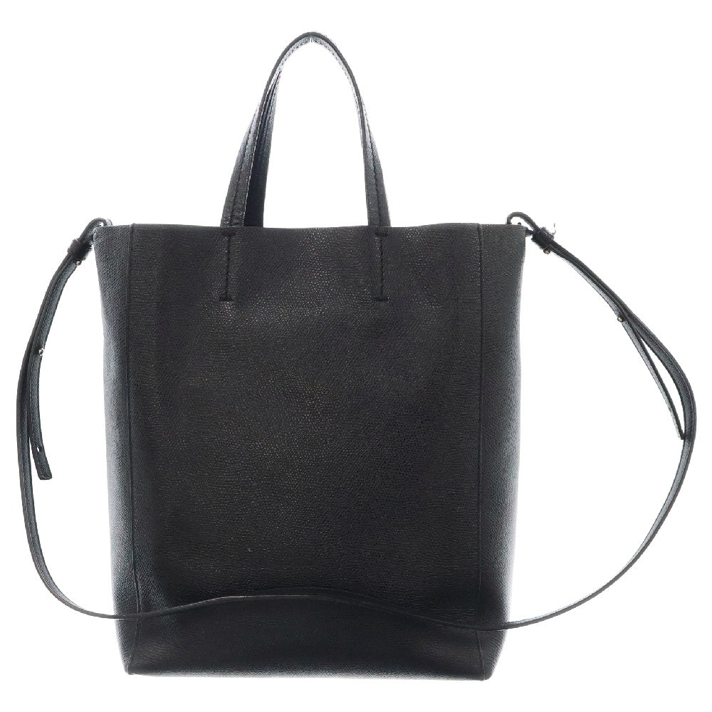 CELINE(セリーヌ) バーティカルカバ スモール ブラックレザー トートバッグ ハンドバッグ ショルダーバッグ 斜め掛けバッグ 肩掛けバッグ シルバー金具