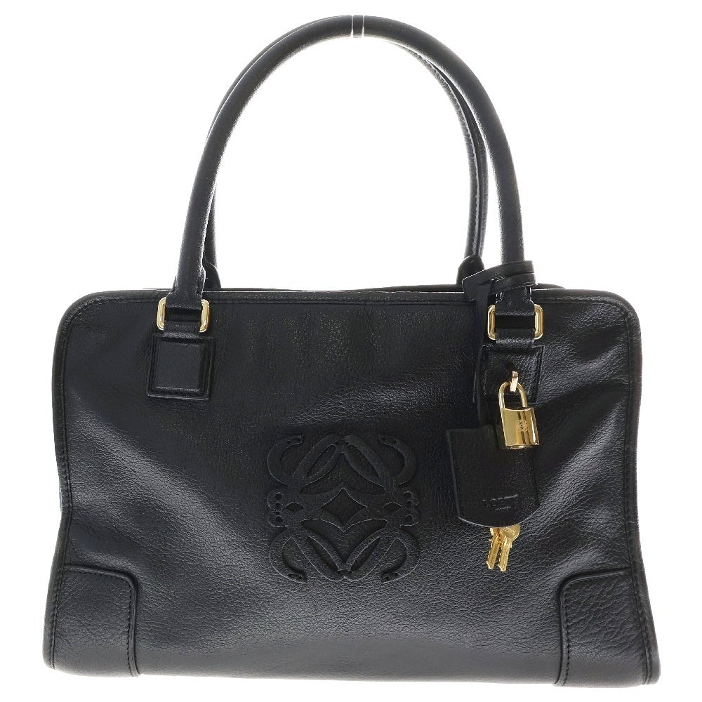 LOEWE(ロエベ) アマソナ35 ハンドバッグ ブラック レザー ゴールド金具 ボストンバッグ