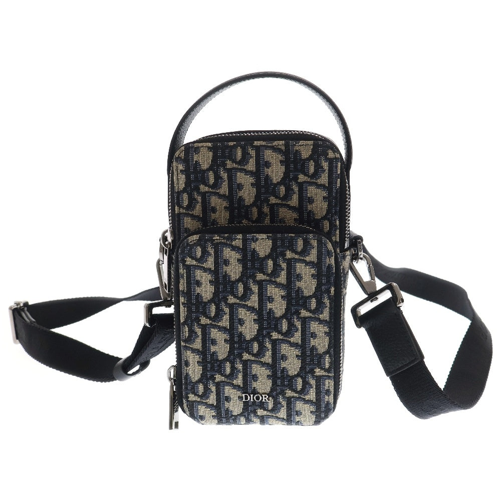Christian Dior(クリスチャンディオール) Rider Micro Pouch ライダー マイクロポーチ トロッター オブリーク 2WAY ハンドバッグ ショルダーバッグ ベージュ×ネイビー 2OBCA326YSE_H05E