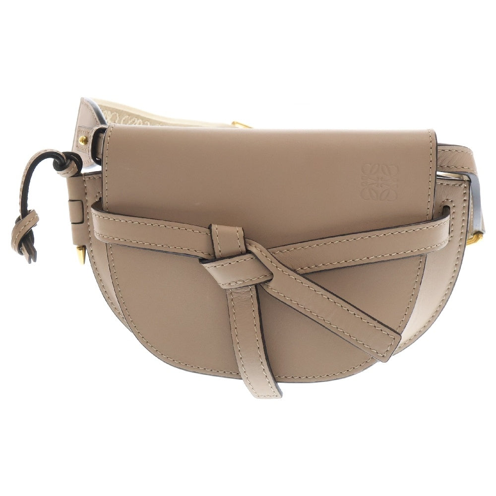 LOEWE(ロエベ) ゲート デュアルミニ ショルダーバッグ 斜め掛けバッグ レザー ベージュ グレージュ
