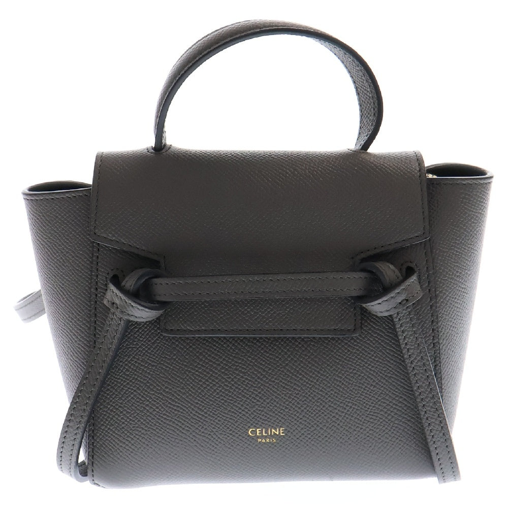 CELINE(セリーヌ) ピコ ベルトバッグ 2WAY レザー ハンドバッグ ショルダーバッグ グレー レディース 194263ZVA.10DC