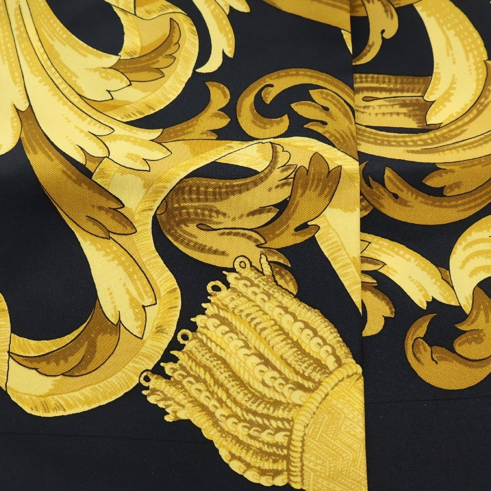 HERMES(エルメス) シルク スカーフ ボウタイ ネイビー×イエロー