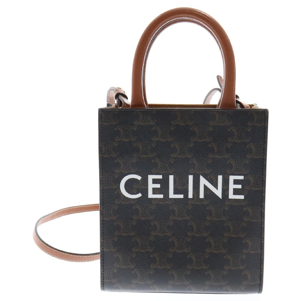 CELINE(セリーヌ) トリオンフ バーティカルカバ 2WAY ミニショルダーバッグ ハンドバッグ ブラウン 191542BZK.04LU