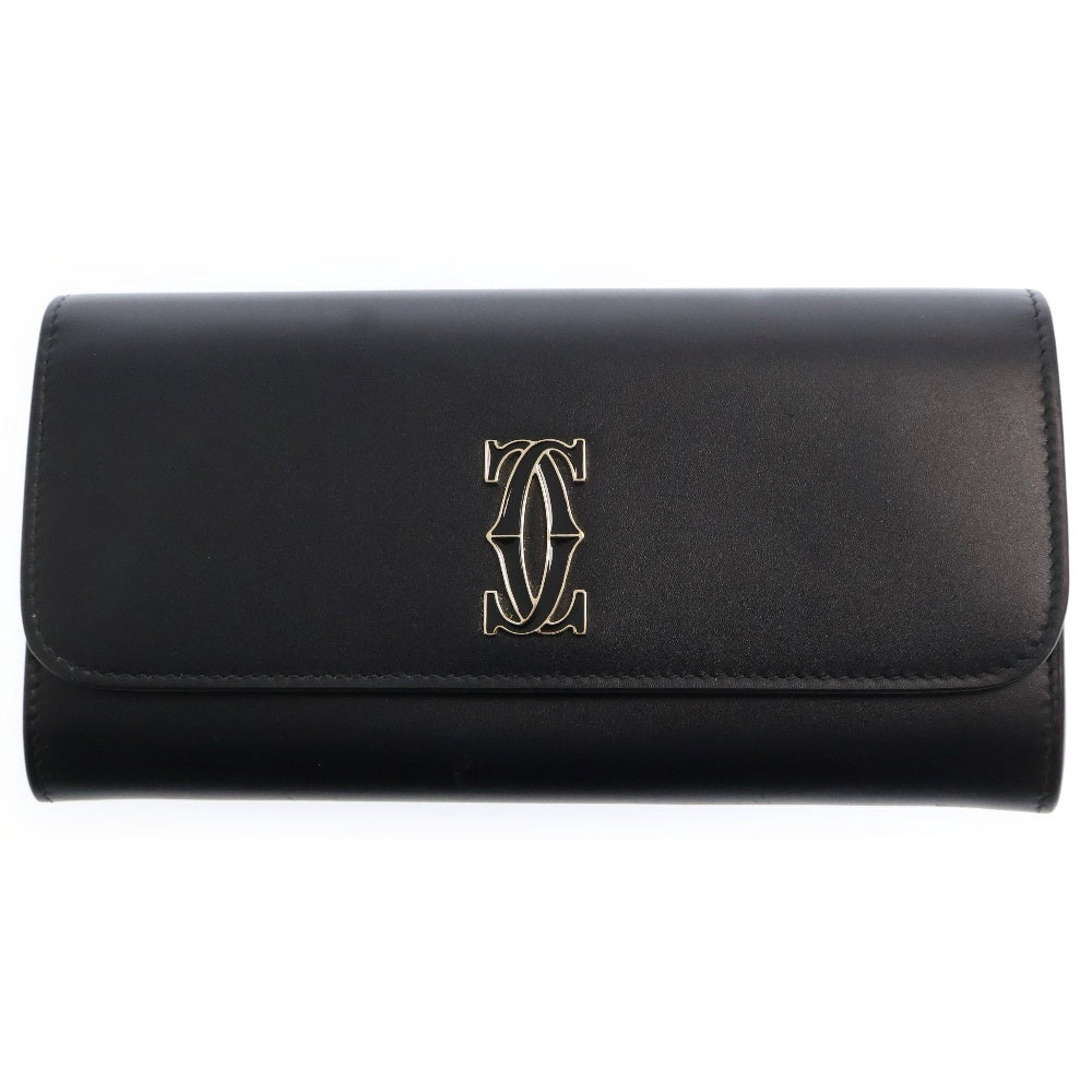 Cartier(カルティエ) ドゥーブル C 長財布 レザー ブラック ウォレット