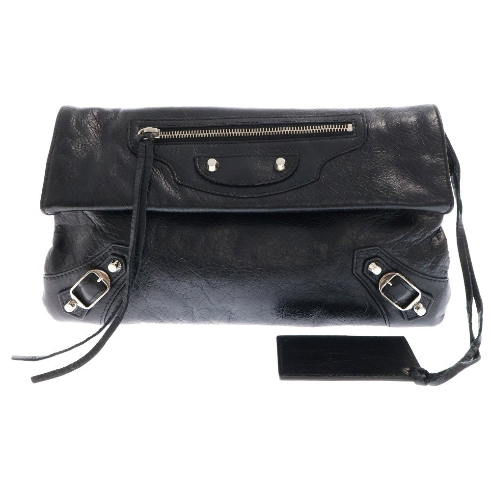 BALENCIAGA(バレンシアガ) クラシックエンベロープ ブラック レザー ショルダーバッグ クラッチバッグ セカンドバッグ 438768