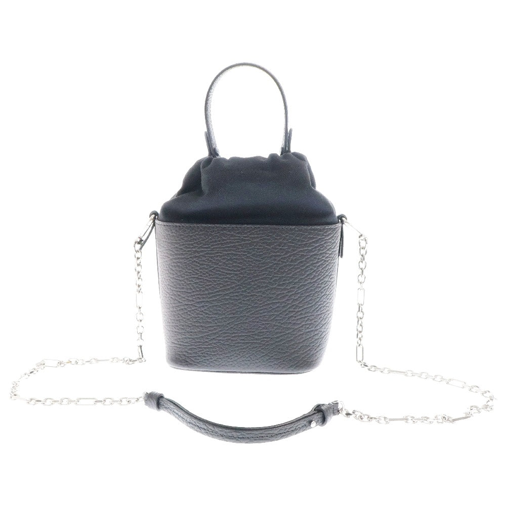 Maison Margiela(メゾンマルジェラ) 5AC バケット チェーンショルダーバッグ ブラック レザー 2WAY ショルダーバッグ ハンドバッグ