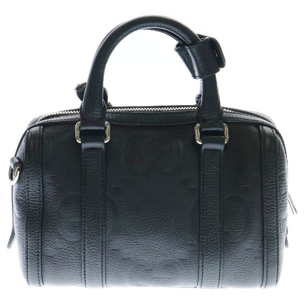 GUCCI(グッチ) ジャンボGG 2WAY レザー ダッフル ショルダーバッグ ハンドバッグ ブラック 725292