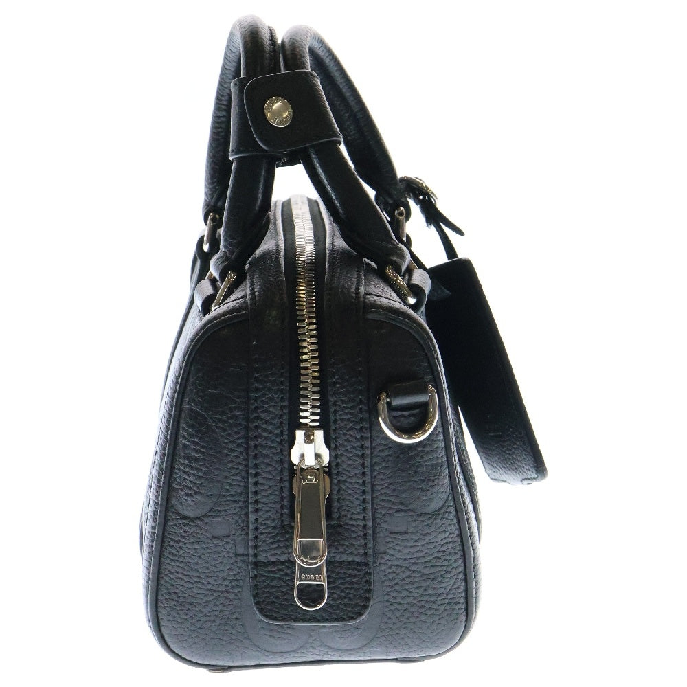 GUCCI(グッチ) ジャンボGG 2WAY レザー ダッフル ショルダーバッグ ハンドバッグ ブラック 725292