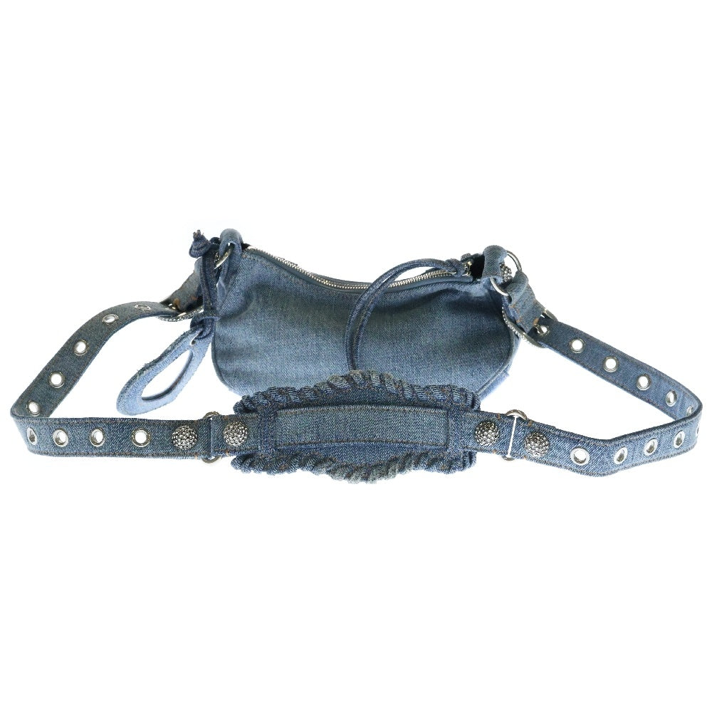 BALENCIAGA(バレンシアガ) Le Cagole ルカゴールXS ショルダーバッグ ラインストーン ダメージデニム ブルー 671309