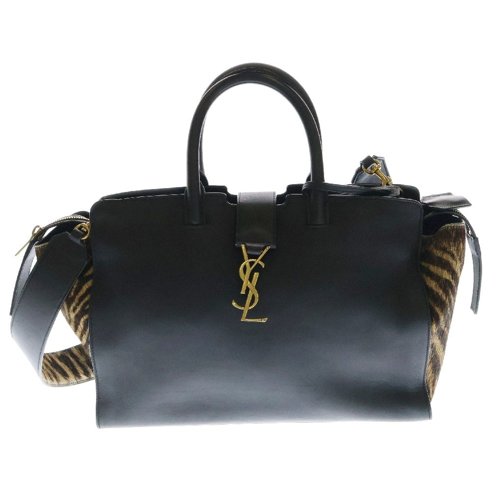 SAINT LAURENT PARIS(サンローランパリ) ダウンタウン カバス 2wayバッグ ショルダーバッグ ハンドバッグ ブラック×ブラウン 436832