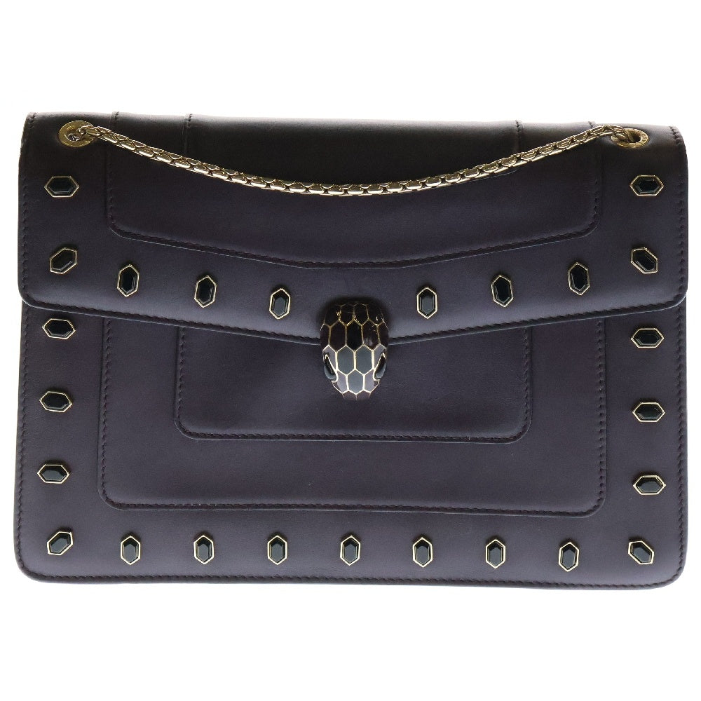 BVLGARI(ブルガリ) セルペンティ フォーエバー チェーン ショルダーバッグ パープル レザー
