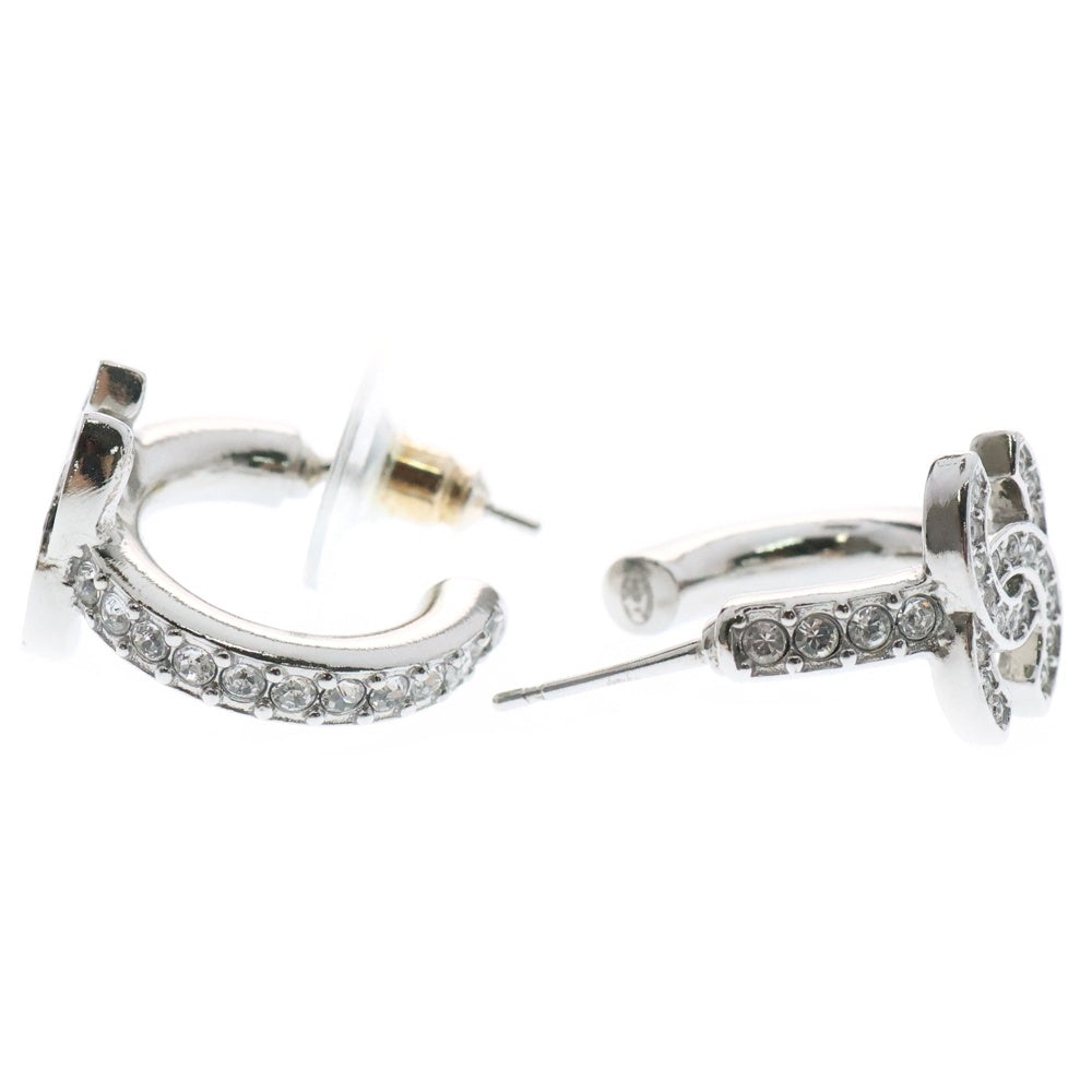 CHANEL(シャネル) ココマーク ラインストーン フープピアス B25S メタル シルバー アクセサリー