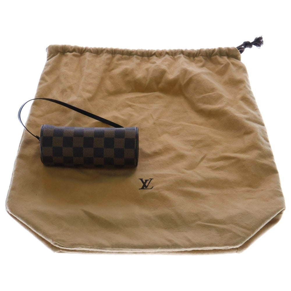 LOUIS VUITTON(ルイヴィトン) ダミエ パピヨン ポーチ付き ハンドバッグ ブラウン PVCレザー N41210