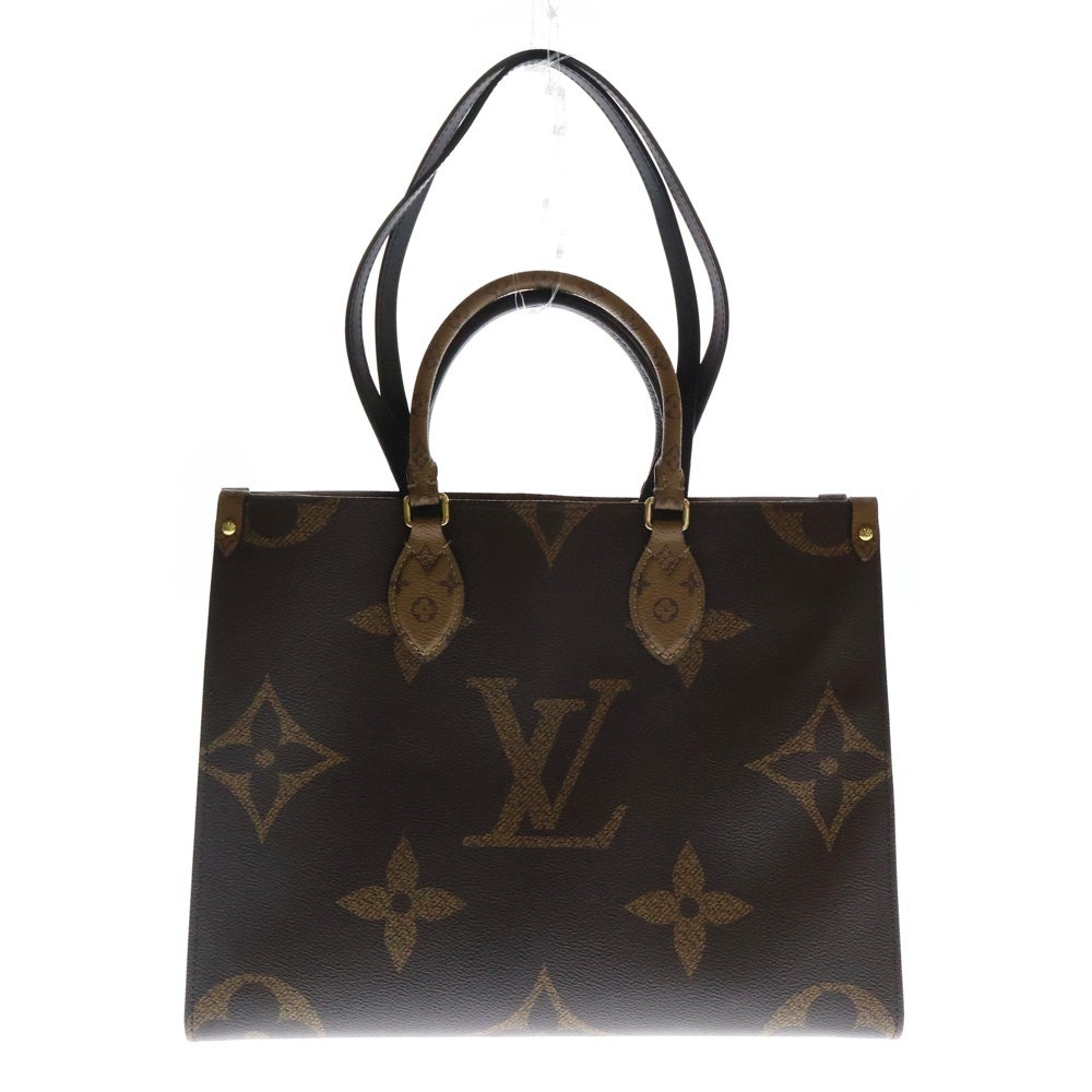 LOUIS VUITTON(ルイヴィトン) モノグラムリバース オンザゴーMM 2WAY レザー トートバッグ ハンドバッグ ブラウン レディース M45321