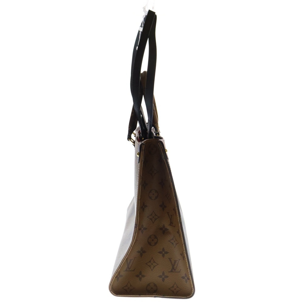 LOUIS VUITTON(ルイヴィトン) モノグラムリバース オンザゴーMM 2WAY レザー トートバッグ ハンドバッグ ブラウン レディース M45321