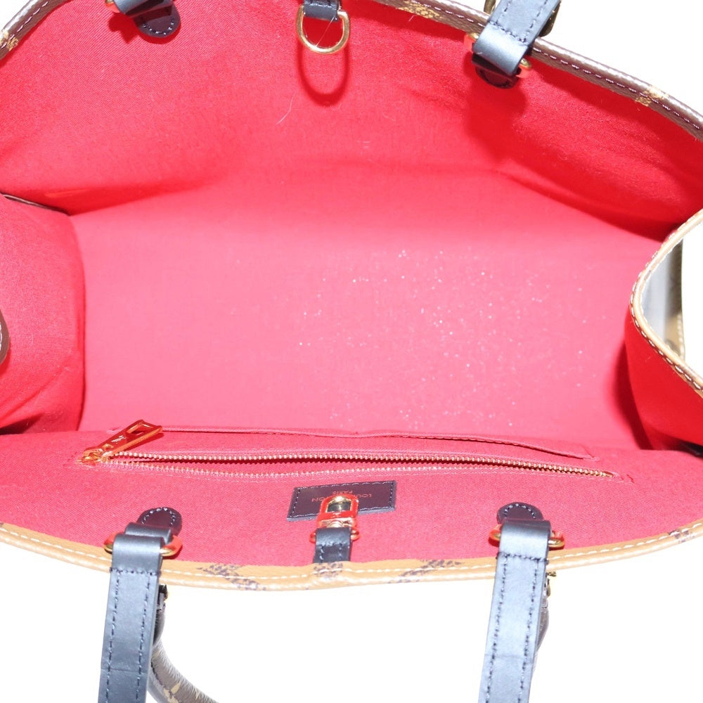 LOUIS VUITTON(ルイヴィトン) モノグラムリバース オンザゴーMM 2WAY レザー トートバッグ ハンドバッグ ブラウン レディース M45321