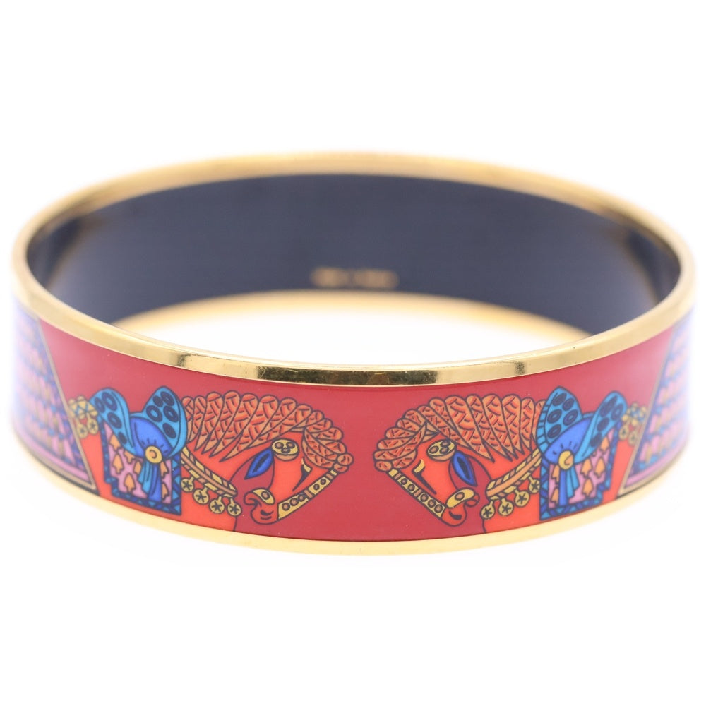 HERMES(エルメス) エマイユ GM バングル レッド ゴールド金具 アクセサリー