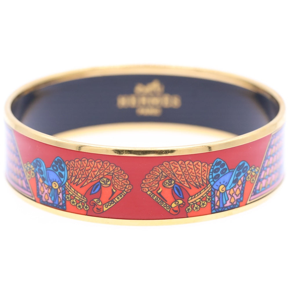 HERMES(エルメス) エマイユ GM バングル レッド ゴールド金具 アクセサリー