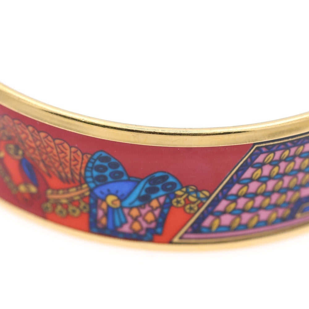 HERMES(エルメス) エマイユ GM バングル レッド ゴールド金具 アクセサリー
