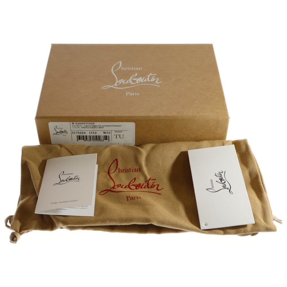 CHRISTIAN LOUBOUTIN(クリスチャンルブタン) Panettone Wallet パネトーネ ラウンドファスナー スタッズ レザーロングウォレット 長財布 グレー 3175224 I512
