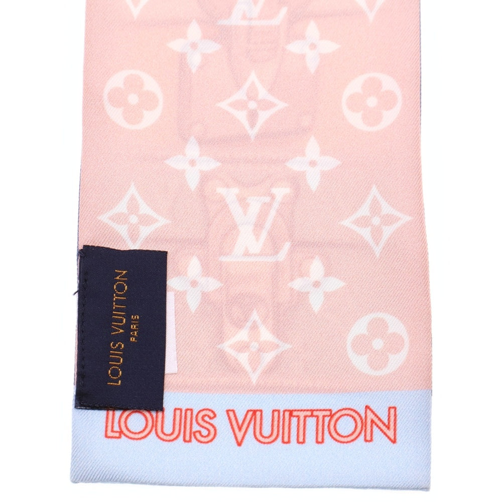 LOUIS VUITTON(ルイヴィトン) バンドーロックイット ブルーグラシエール シルクスカーフ ライトブルー/ピンク M76976