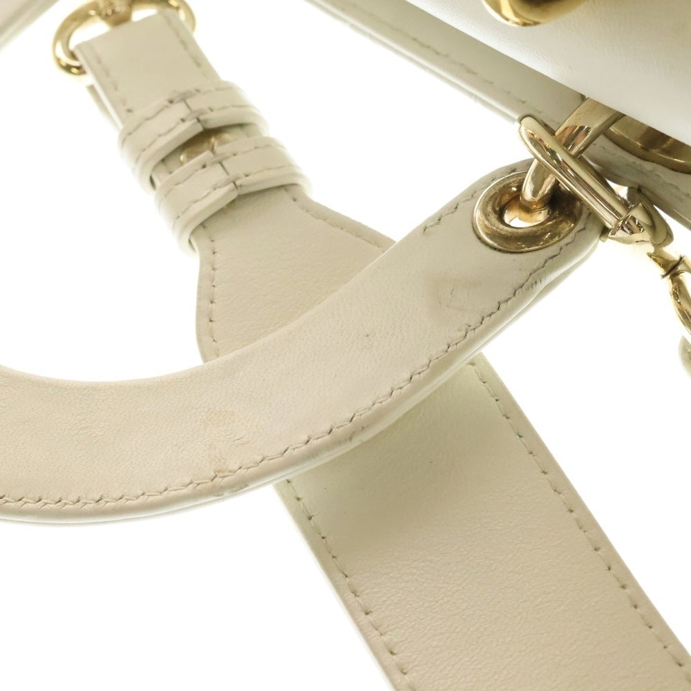 DIOR マイレディディオール　スモール　ホワイト ショルダーバッグ　ラムレザー Christian Dior(クリスチャンディオール) マイレディディオール