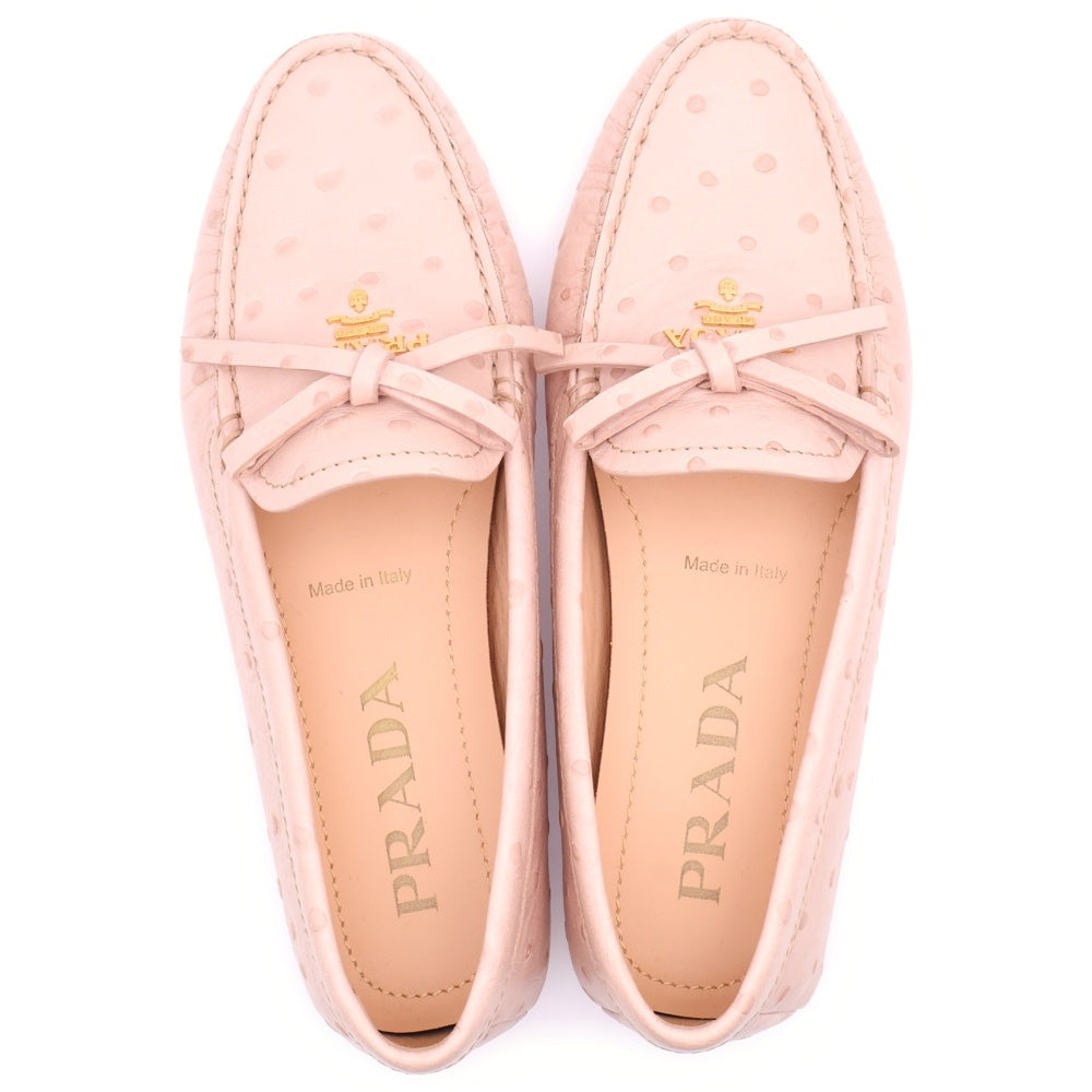 PRADA(プラダ) ドライビングシューズ シューズ ゴールド金具 ピンク ローファー レディース