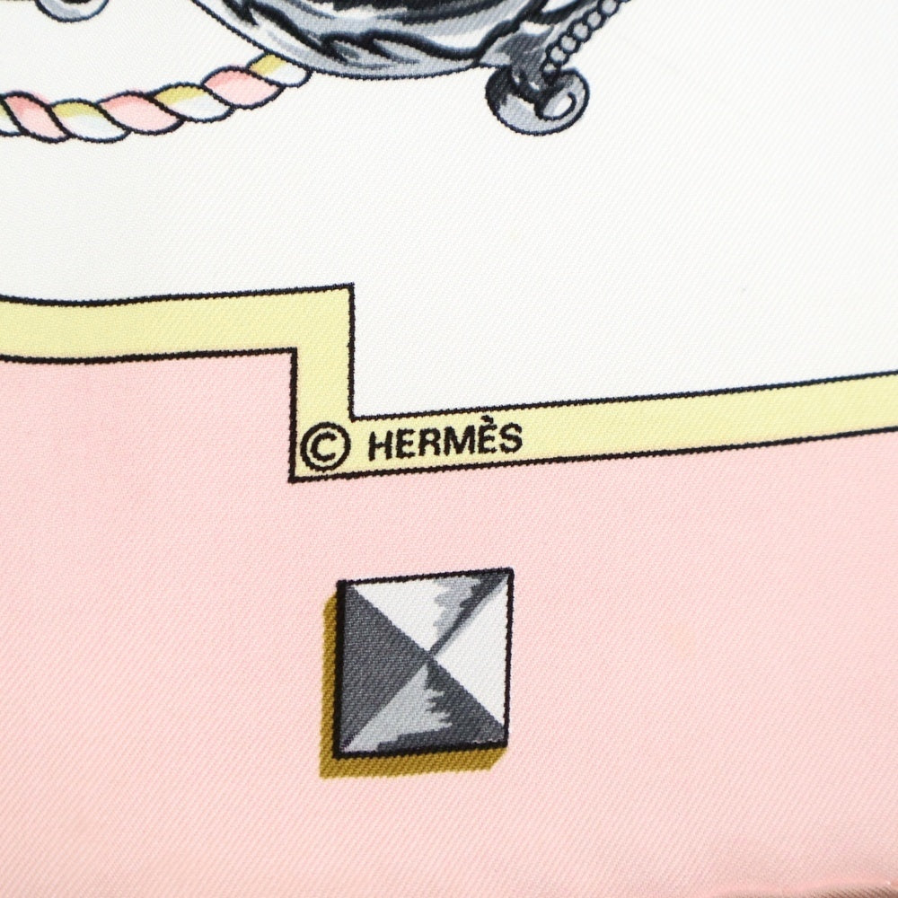 HERMES(エルメス) カレ90 LES CLES スカーフ ピンク シルク