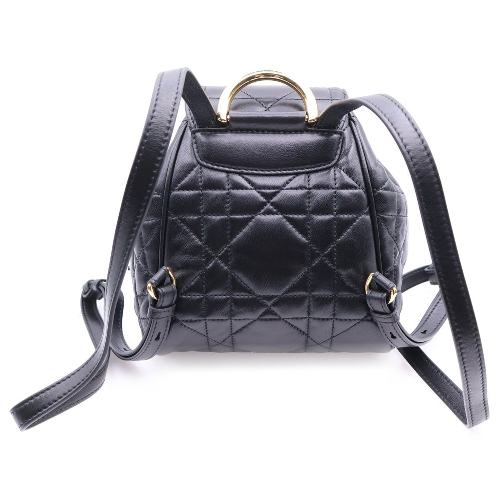 Christian Dior(クリスチャンディオール) カロ バックパック リュックサック スモール マクロカナージュ ブラック ゴールド金具 ラムスキン