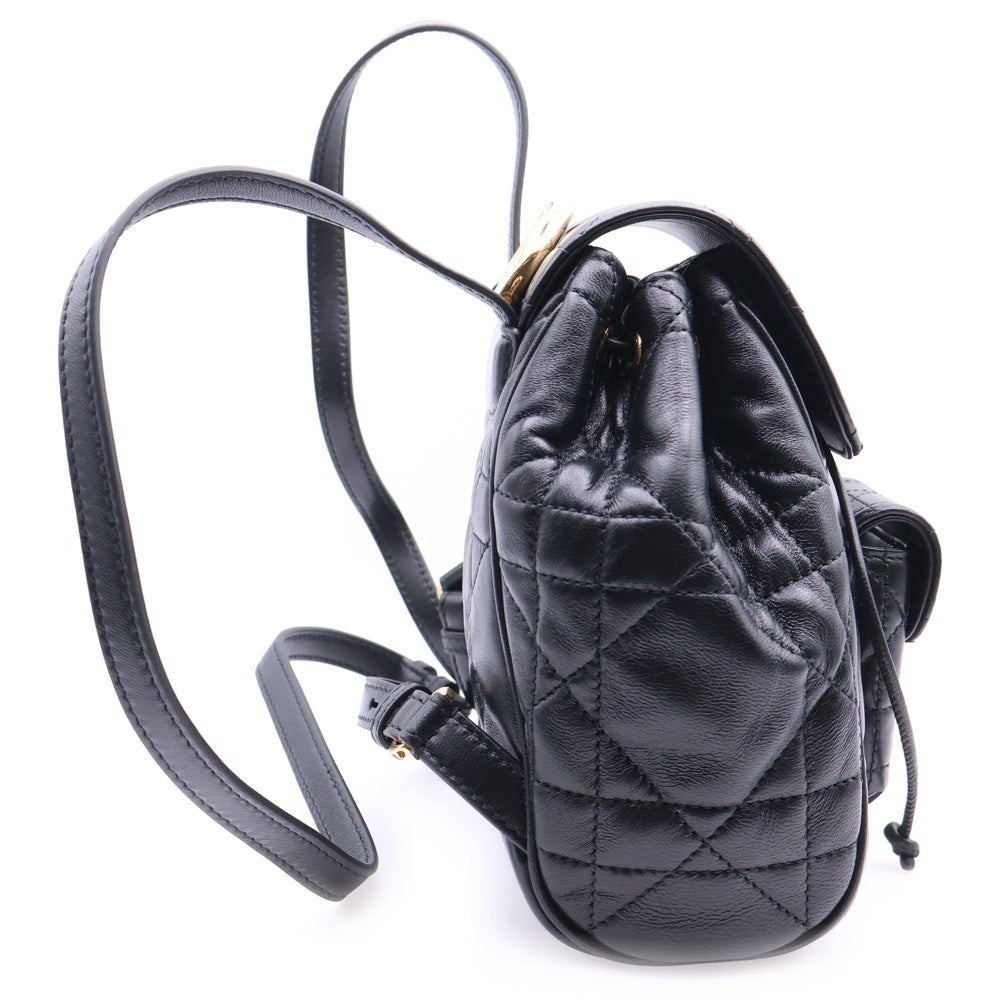 Christian Dior(クリスチャンディオール) カロ バックパック リュックサック スモール マクロカナージュ ブラック ゴールド金具 ラムスキン