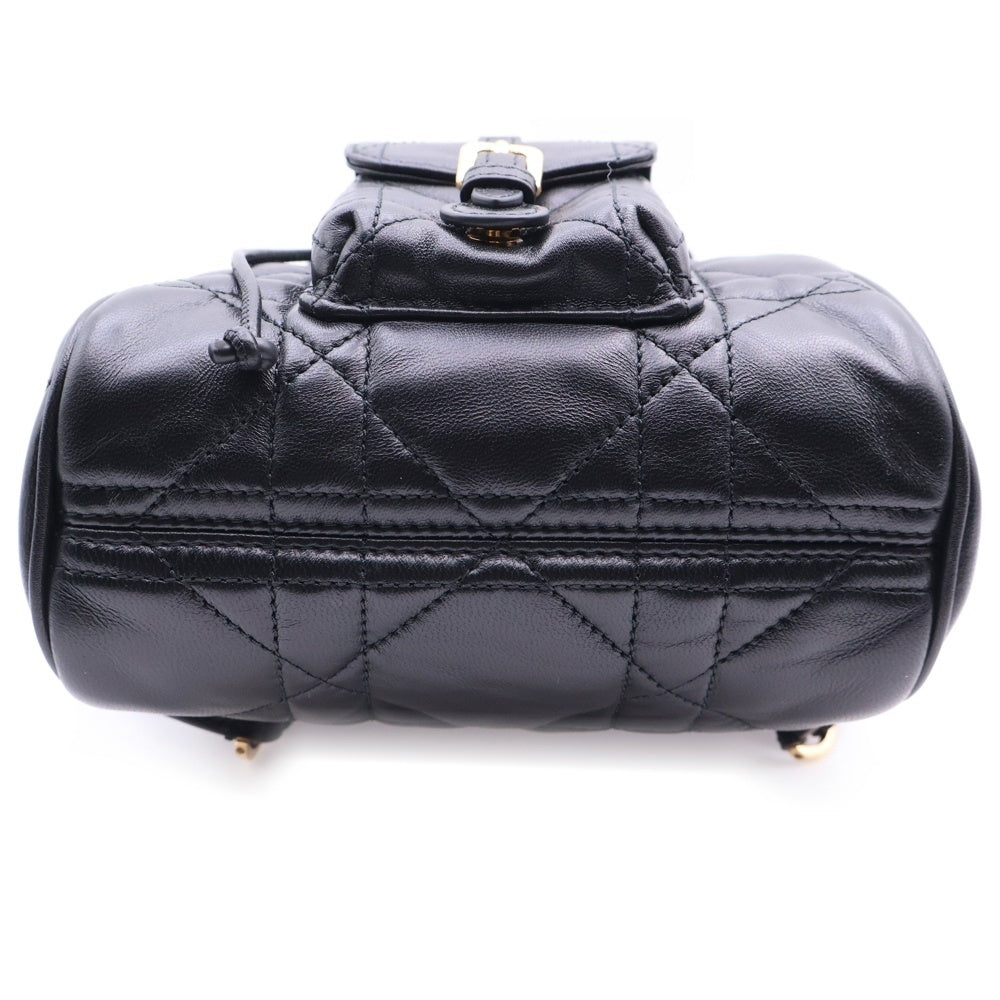 Christian Dior(クリスチャンディオール) カロ バックパック リュックサック スモール マクロカナージュ ブラック ゴールド金具 ラムスキン