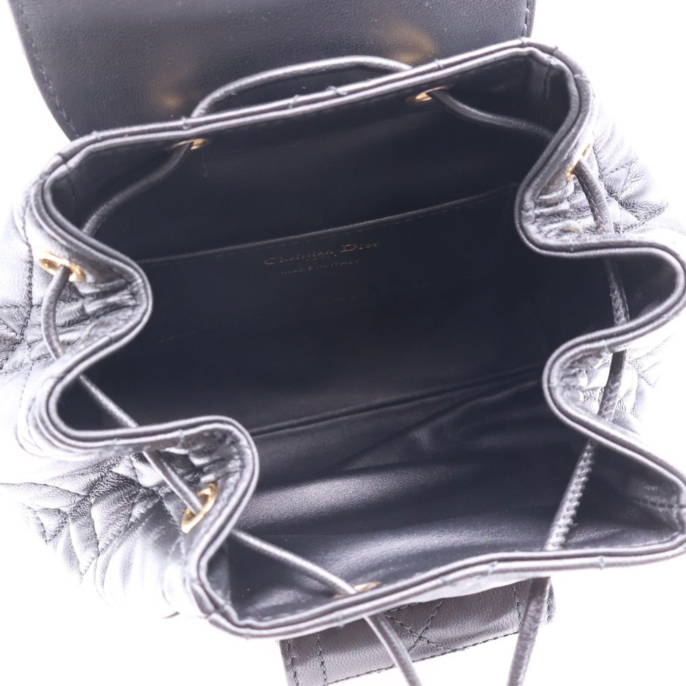 Christian Dior(クリスチャンディオール) カロ バックパック リュックサック スモール マクロカナージュ ブラック ゴールド金具 ラムスキン