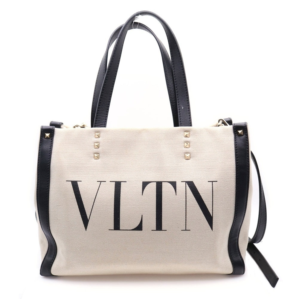 VALENTINO(ヴァレンティノ) VLTN ロゴ 2Wayショルダーバック キャンバス×レザー