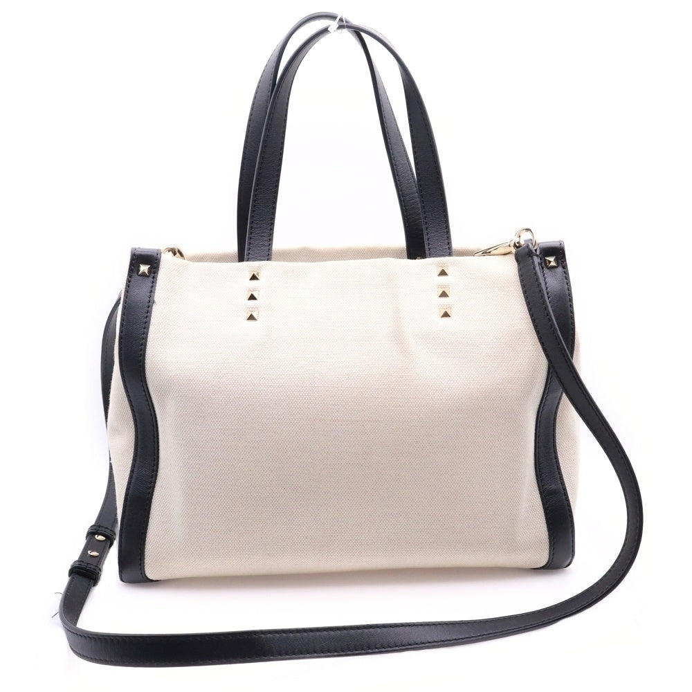 VALENTINO(ヴァレンティノ) VLTN ロゴ 2Wayショルダーバック キャンバス×レザー