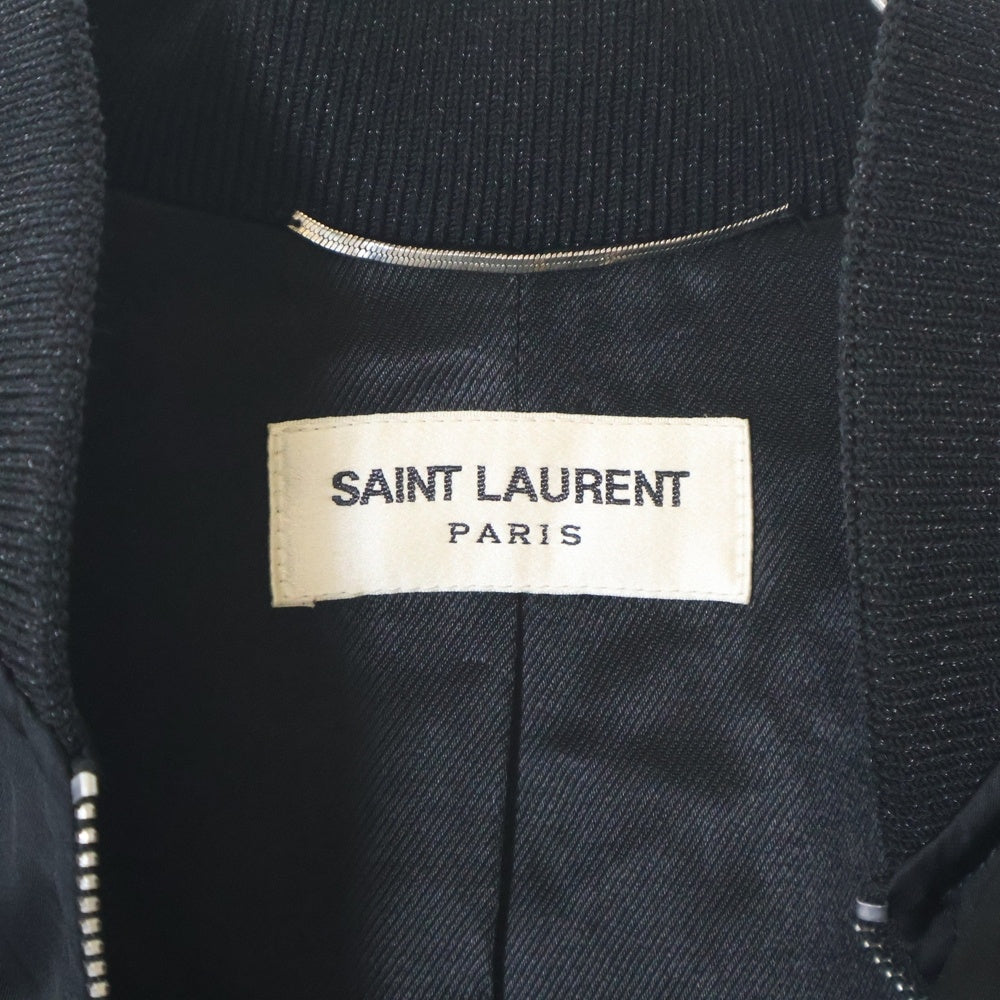 SAINT LAURENT PARIS(サンローランパリ) 17SS SWEET DREAMS スウィートドリームス シャークバックワッペン ラグランスリーブ ボンバージャケット ブルゾン ブラック 455582 Y469W