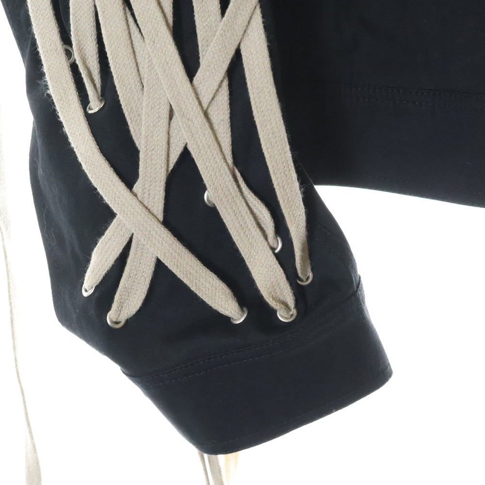 Rick Owens(リックオウエンス) 20SS TECUATL MEGALACED WORKER テクアトル メガレースド ワーカー レースアップ スナップボタン トラッカージャケット ブラック RU20S7784-TEEW3