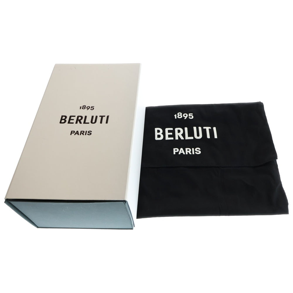 Berluti(ベルルッティ) スクリットスワイプ トイレタリーポーチ グリーン レザー クラッチバッグ セカンドバッグ