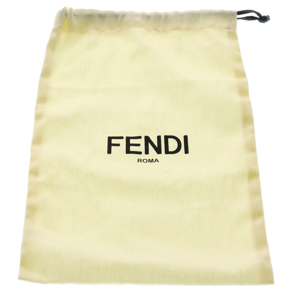 FENDI(フェンディ) FFロゴ ユー ショルダーストラップ ブラウン×ピンク ゴールド金具 8AV386