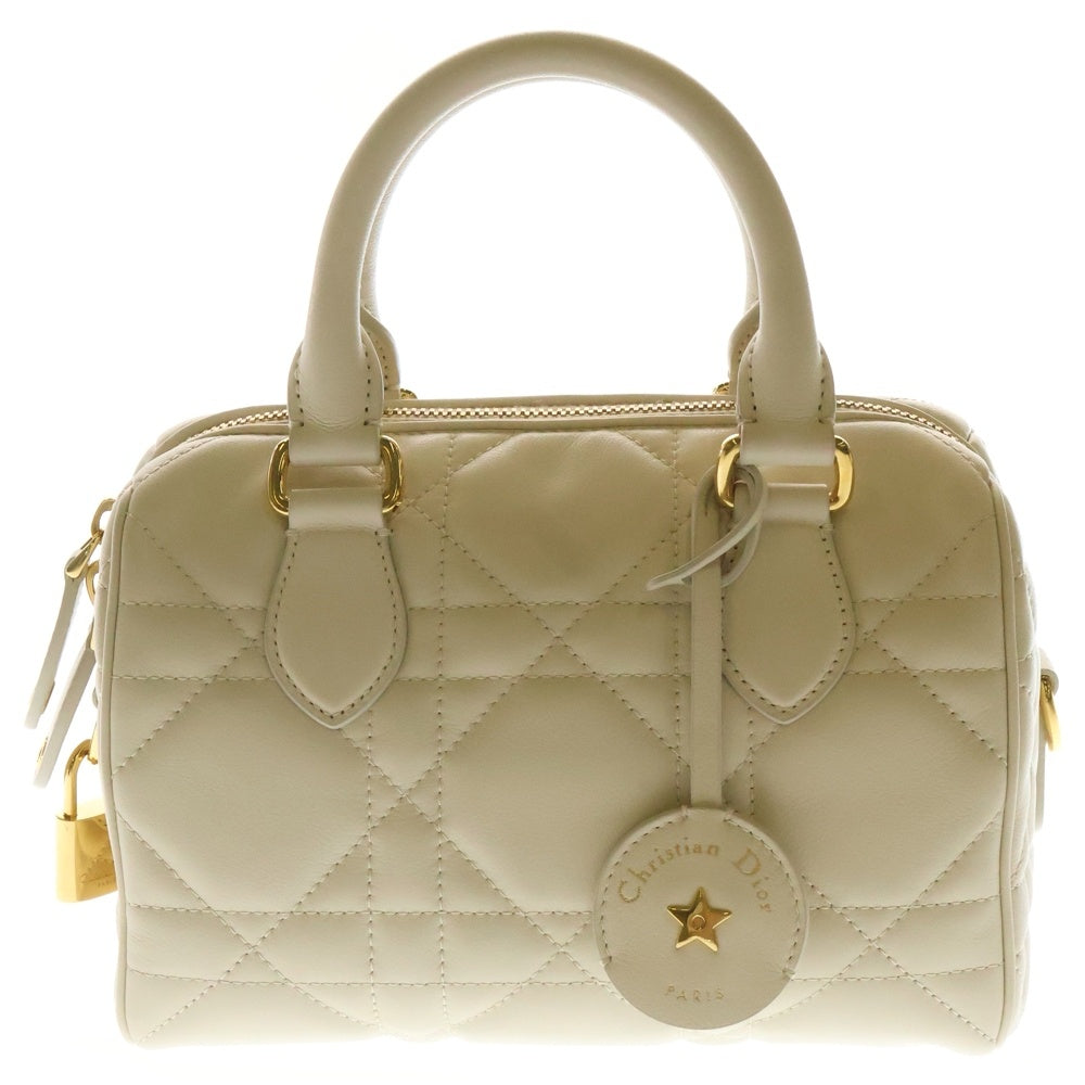 Christian Dior(クリスチャンディオール) グルーヴ20 マクロカナージュ 2WAYバッグ ショルダーバッグ ハンドバッグ クリーム アイボリー ホワイト ゴールド金具