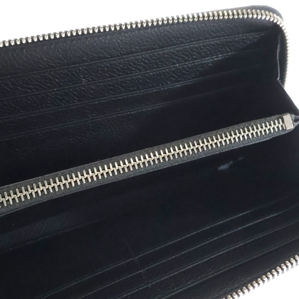 SAINT LAURENT PARIS(サンローランパリ) ラウンドジップ 長財布 カーフスキン ブラック ウォレット 14680