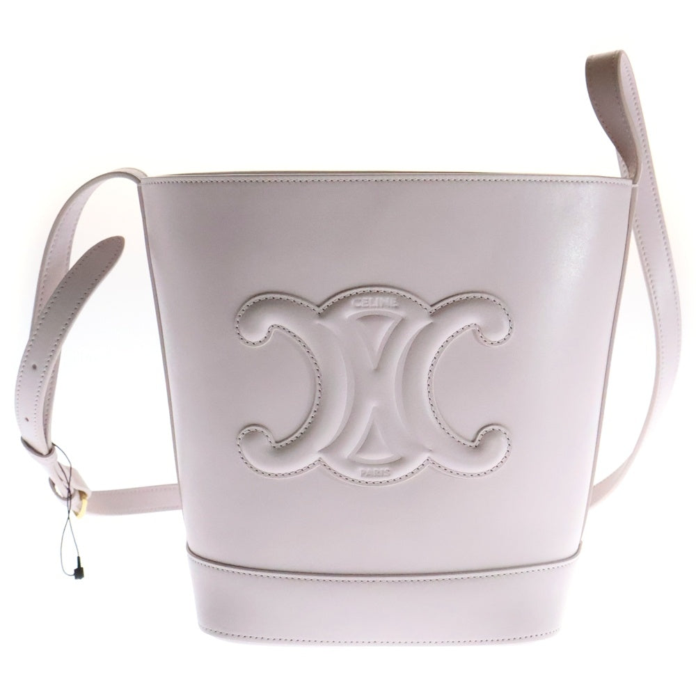 CELINE(セリーヌ) キュイル トリオンフ スモール バケット ベビーピンク レザー ショルダーバッグ
