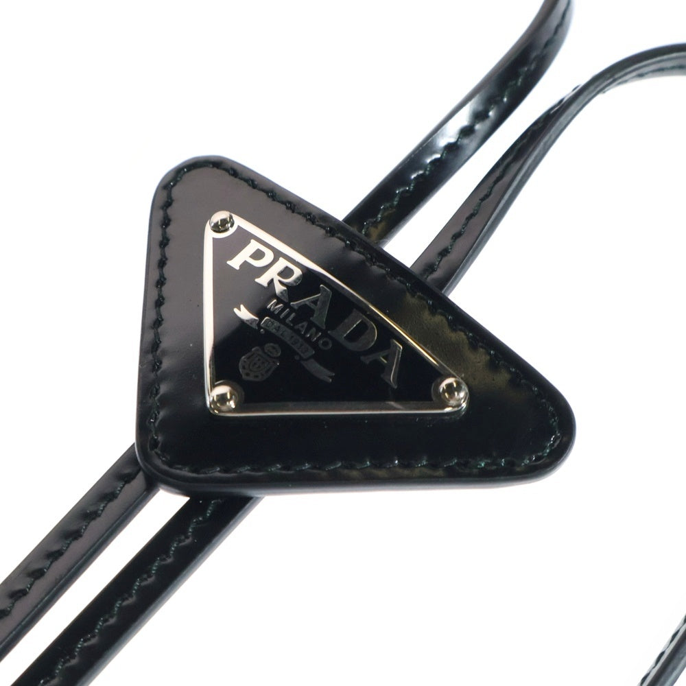 PRADA(プラダ) トライアングル ロゴ サフィアーノ ボロタイ ブラック レザー アクセサリー