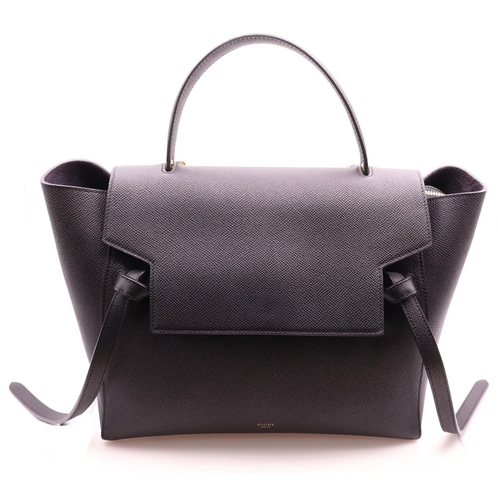 CELINE(セリーヌ) 2WAYバッグ ハンドバッグ ショルダーバッグ ブラック ベルトバック スモール ゴールド金具 レザー 176103